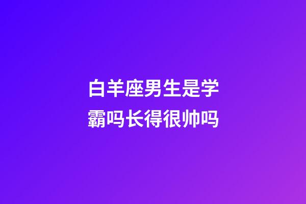 白羊座男生是学霸吗长得很帅吗-第1张-星座运势-玄机派