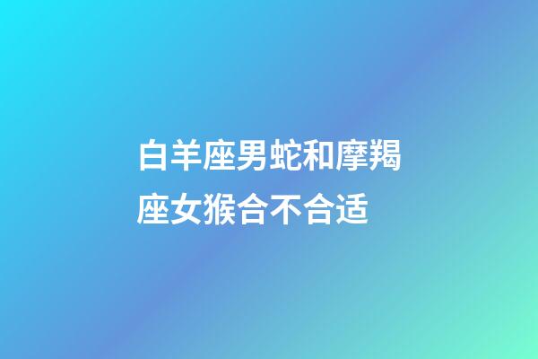 白羊座男蛇和摩羯座女猴合不合适-第1张-星座运势-玄机派