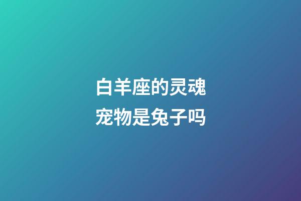 白羊座的灵魂宠物是兔子吗-第1张-星座运势-玄机派