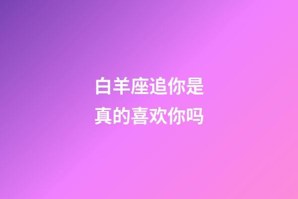 白羊座追你是真的喜欢你吗-第1张-星座运势-玄机派