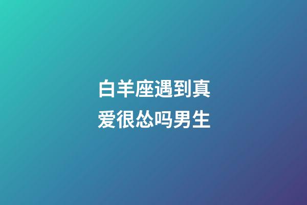 白羊座遇到真爱很怂吗男生-第1张-星座运势-玄机派