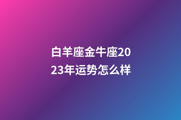 白羊座金牛座2023年运势怎么样-第1张-星座运势-玄机派