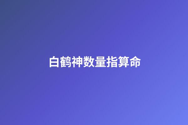 白鹤神数量指算命