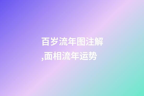 百岁流年图注解,面相流年运势
