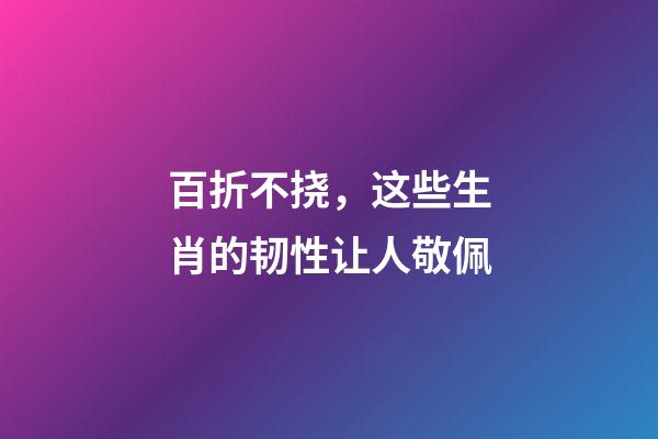 百折不挠，这些生肖的韧性让人敬佩