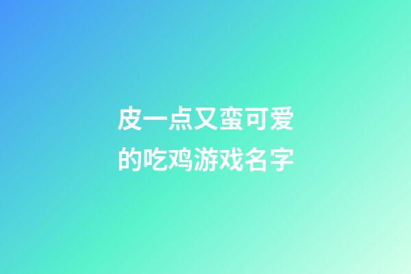 皮一点又蛮可爱的吃鸡游戏名字