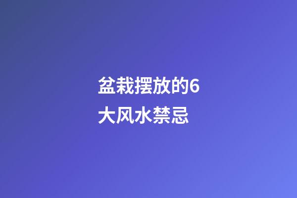 盆栽摆放的6大风水禁忌
