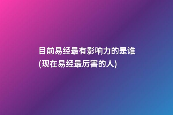 目前易经最有影响力的是谁(现在易经最厉害的人)