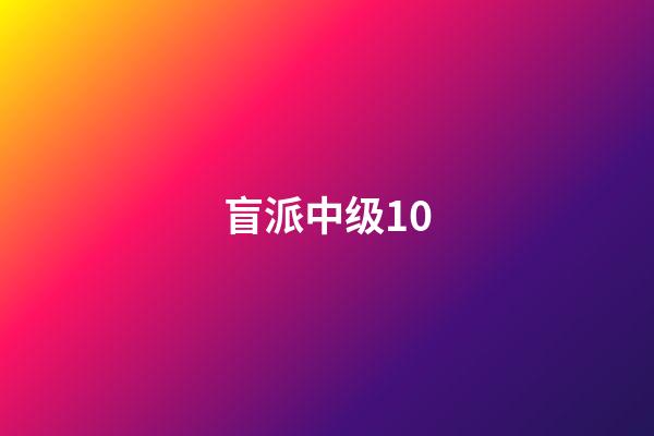 盲派中级10