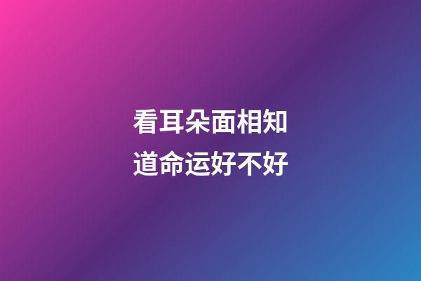 看耳朵面相知道命运好不好