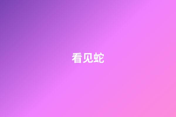 看见蛇（晚上见到蛇好不好）