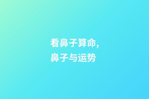 看鼻子算命,鼻子与运势