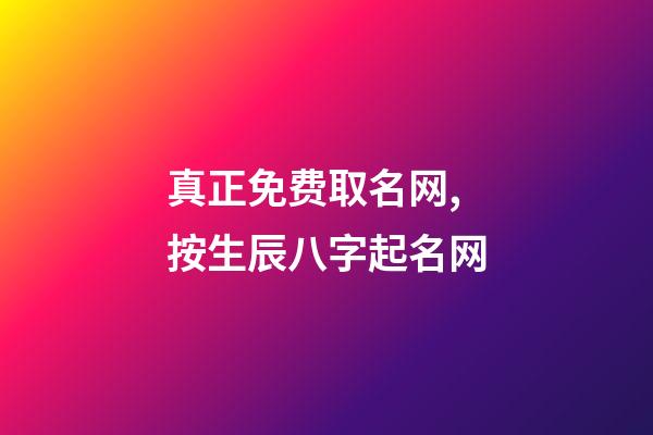 真正免费取名网,按生辰八字起名网