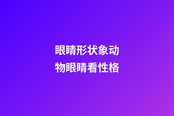 眼睛形状象动物眼睛看性格