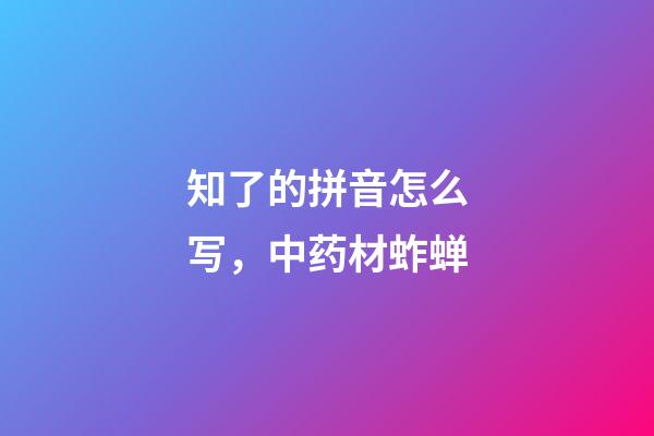 知了的拼音怎么写，中药材蚱蝉-第1张-观点-玄机派