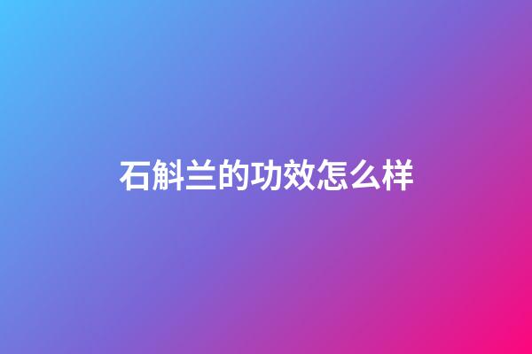 石斛兰的功效怎么样