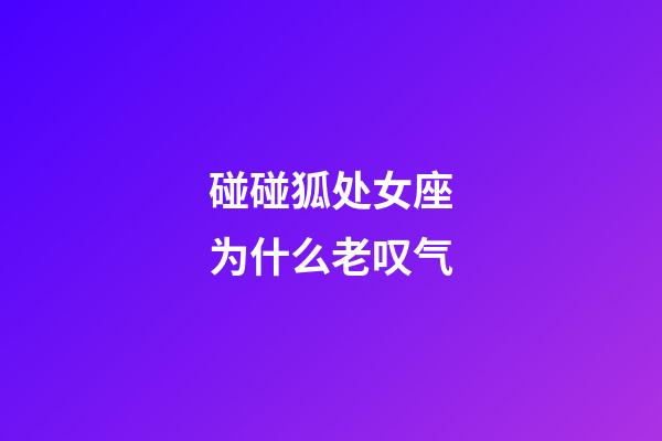 碰碰狐处女座为什么老叹气-第1张-星座运势-玄机派