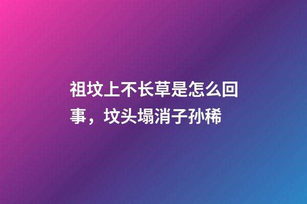 祖坟上不长草是怎么回事，坟头塌消子孙稀-第1张-观点-玄机派