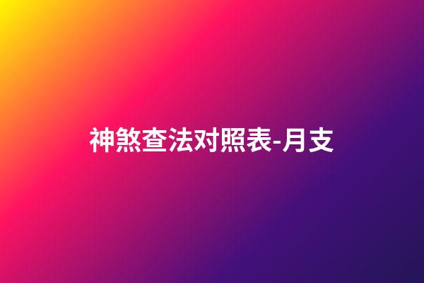 神煞查法对照表-月支