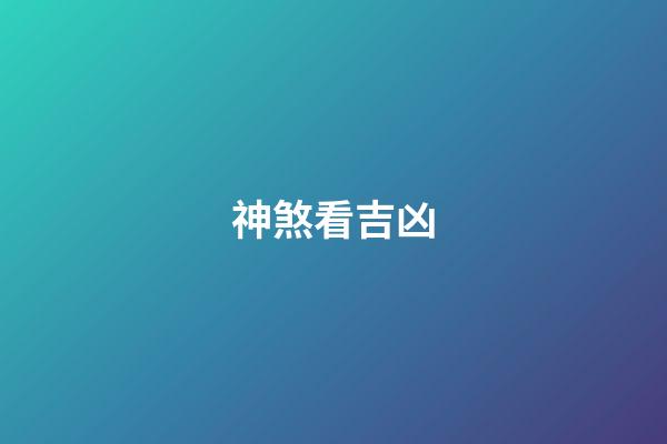 神煞看吉凶