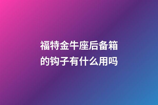 福特金牛座后备箱的钩子有什么用吗-第1张-星座运势-玄机派