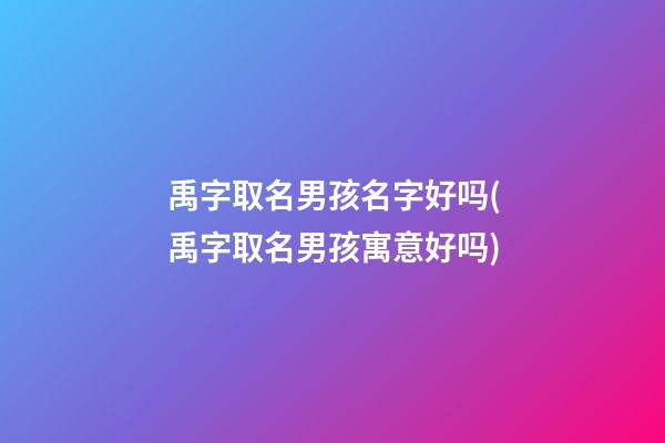 禹字取名男孩名字好吗(禹字取名男孩寓意好吗)