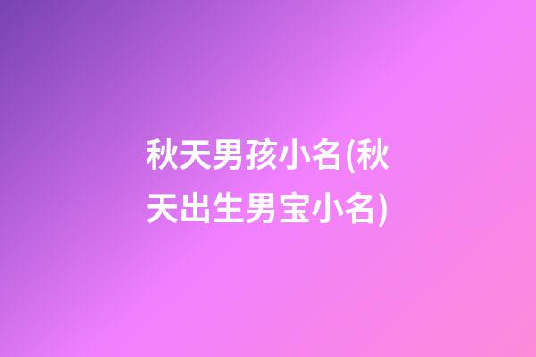 秋天男孩小名(秋天出生男宝小名)