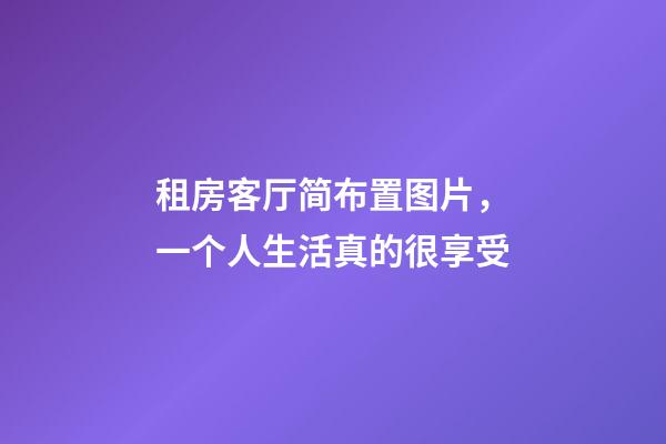 租房客厅简布置图片，一个人生活真的很享受-第1张-观点-玄机派
