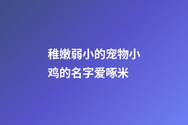 稚嫩弱小的宠物小鸡的名字爱啄米