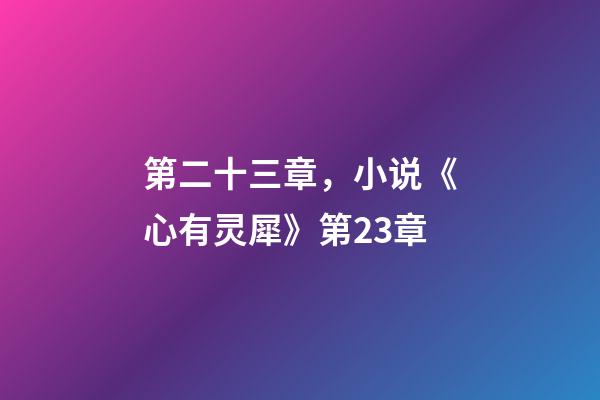 第二十三章，小说《心有灵犀》第23章-第1张-观点-玄机派
