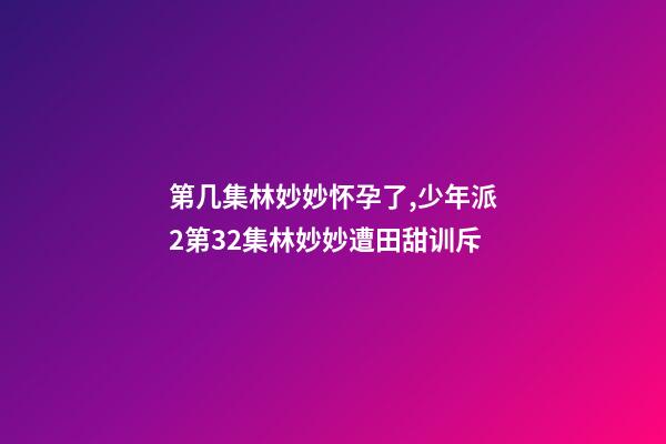 第几集林妙妙怀孕了,少年派2第32集林妙妙遭田甜训斥-第1张-观点-玄机派