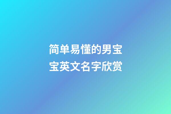 简单易懂的男宝宝英文名字欣赏