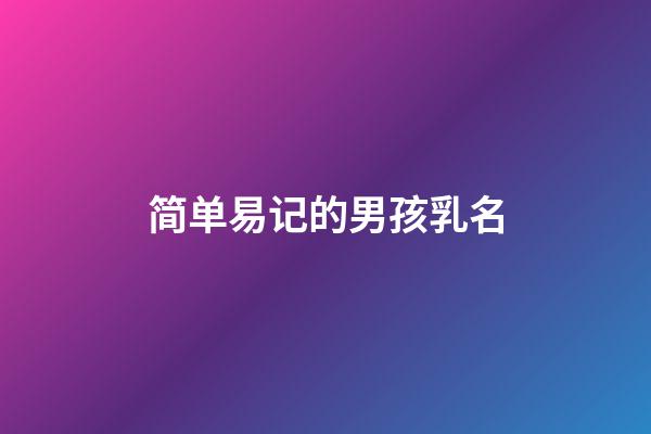 简单易记的男孩乳名