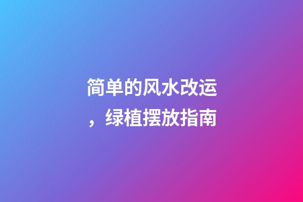 简单的风水改运，绿植摆放指南
