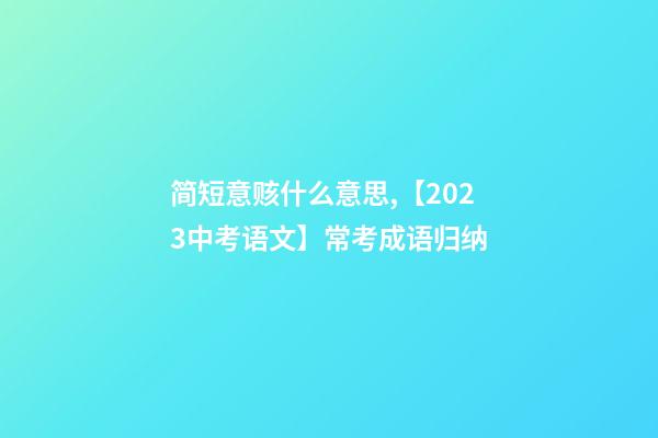 简短意赅什么意思,【2023中考语文】常考成语归纳(3)-第1张-观点-玄机派