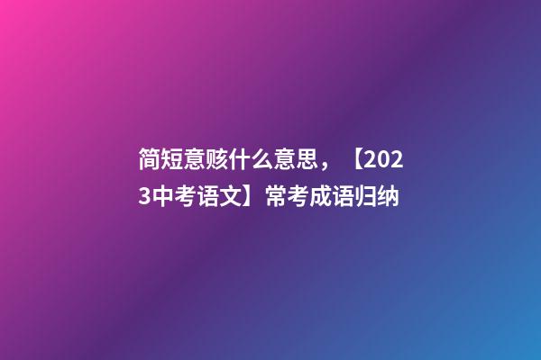 简短意赅什么意思，【2023中考语文】常考成语归纳(3)