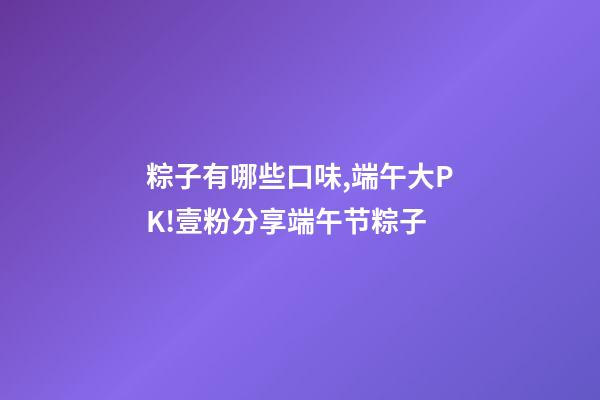 粽子有哪些口味,端午大PK!壹粉分享端午节粽子-第1张-观点-玄机派