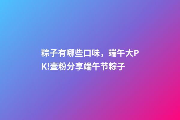 粽子有哪些口味，端午大PK!壹粉分享端午节粽子-第1张-观点-玄机派