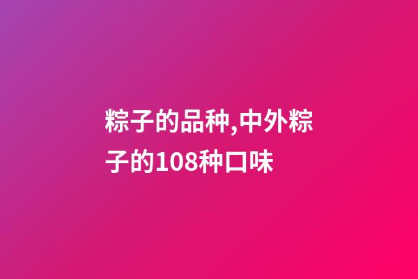粽子的品种,中外粽子的108种口味-第1张-观点-玄机派