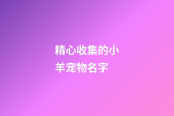 精心收集的小羊宠物名字