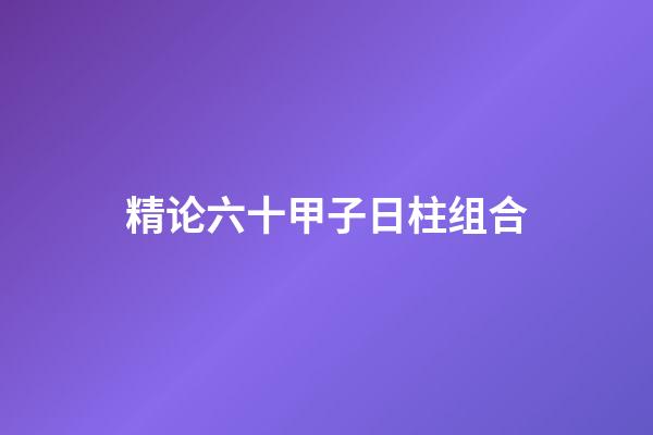 精论六十甲子日柱组合