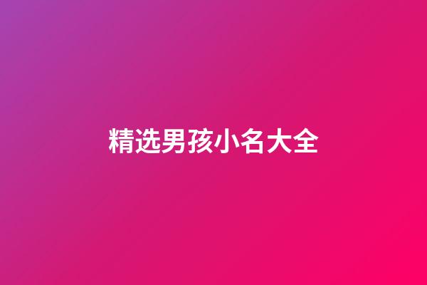 精选男孩小名大全