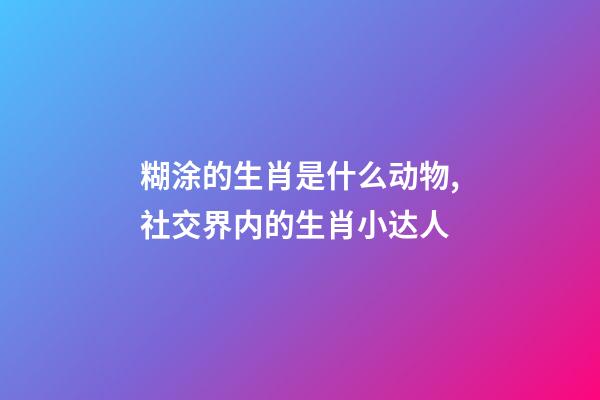 糊涂的生肖是什么动物,社交界内的生肖小达人-第1张-观点-玄机派