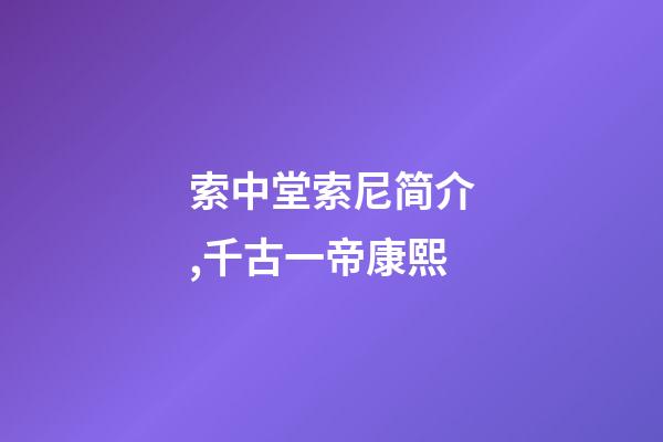 索中堂索尼简介,千古一帝康熙-第1张-观点-玄机派