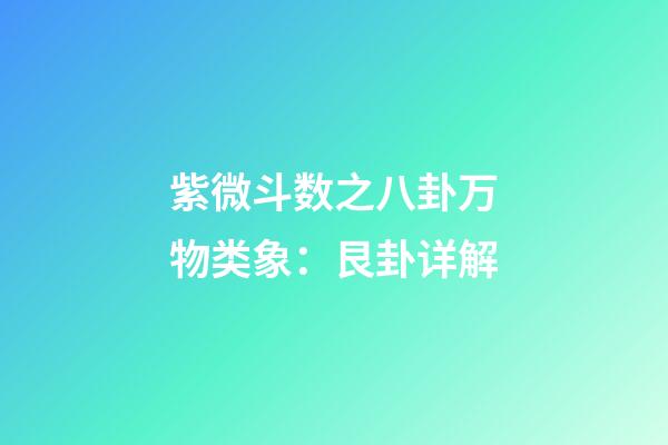 紫微斗数之八卦万物类象：艮卦详解