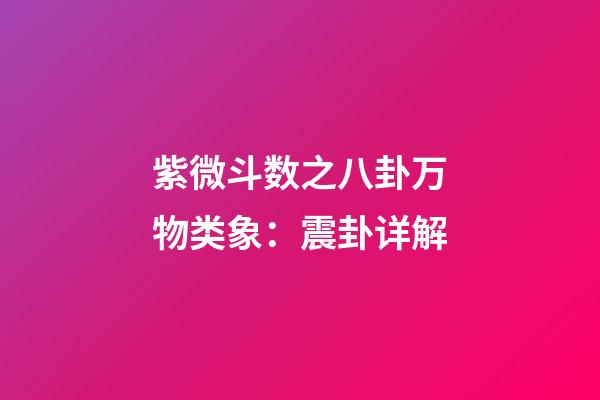 紫微斗数之八卦万物类象：震卦详解