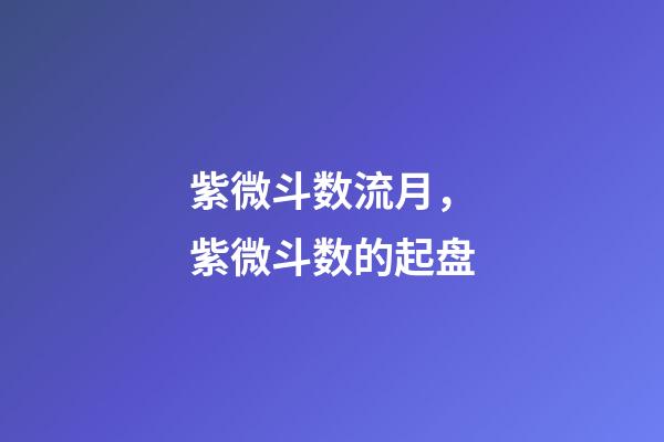 紫微斗数流月，紫微斗数的起盘-第1张-观点-玄机派