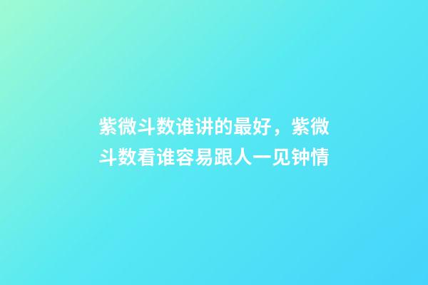 紫微斗数谁讲的最好，紫微斗数看谁容易跟人一见钟情-第1张-观点-玄机派