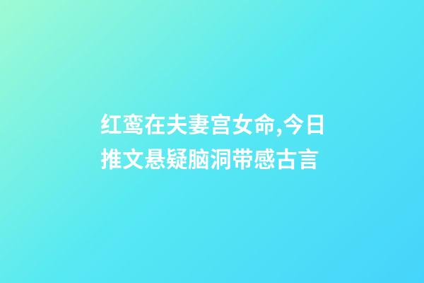 红鸾在夫妻宫女命,今日推文悬疑脑洞带感古言-第1张-观点-玄机派