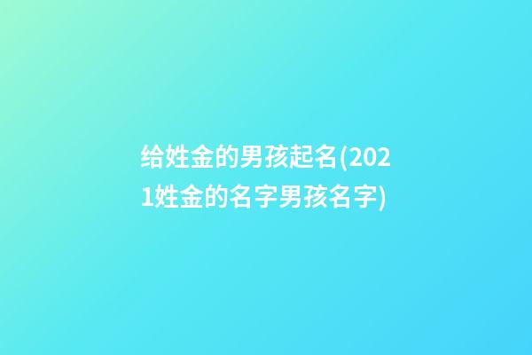 给姓金的男孩起名(2021姓金的名字男孩名字)